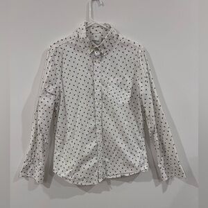 Goodfellow & Co White Shirt with Black Patterns